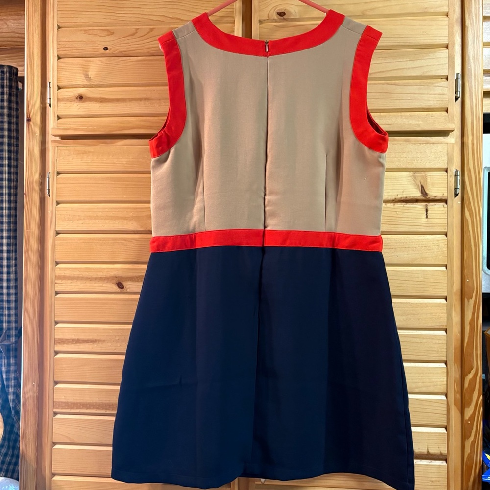 Bea and Dot by ModCloth Mini Sleeveless Dress, Size XL, Navy Red and Tan - Picture 4 of 7